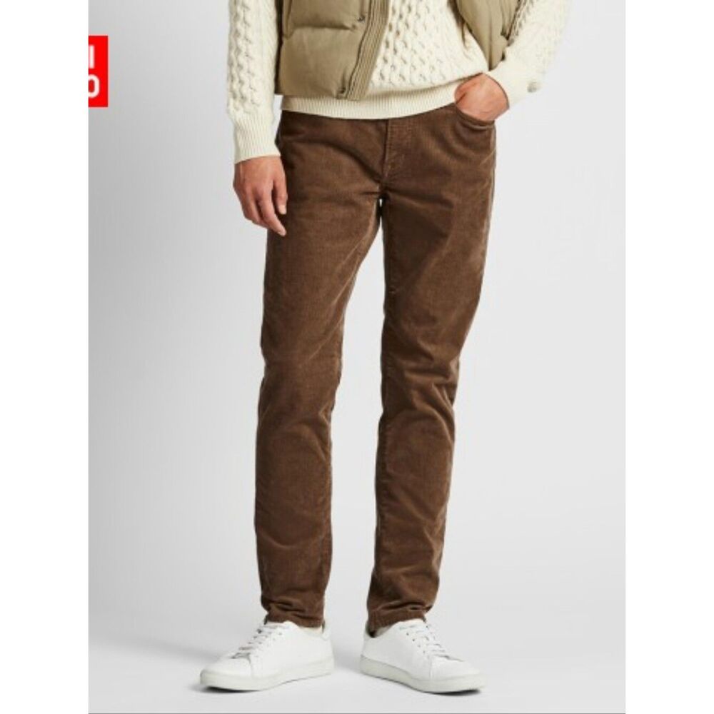 Uniqlo | Men's Brown Slim Fit Corduroy Pants Normcore Preppy Minimalist Casual S
